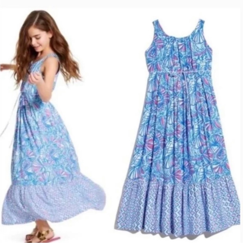 Lilly Pulitzer for Target My Fans Sleeveless Maxi Dress Kids Size XL 14/16